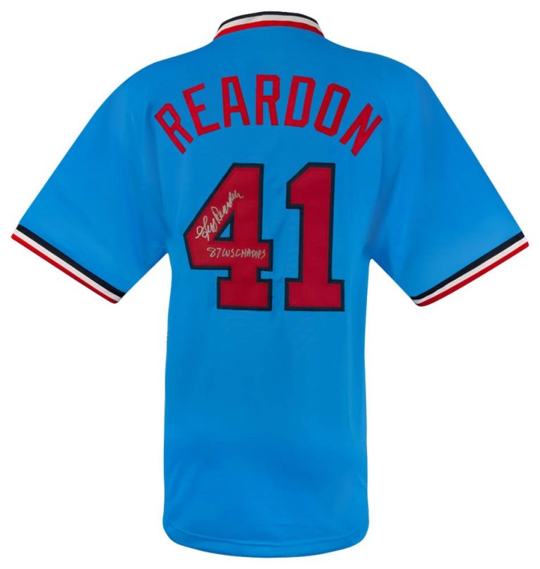 Jeff Reardon Signed Baby Blue T/B Custom Baseball Jersey w/Champs - (SS COA)