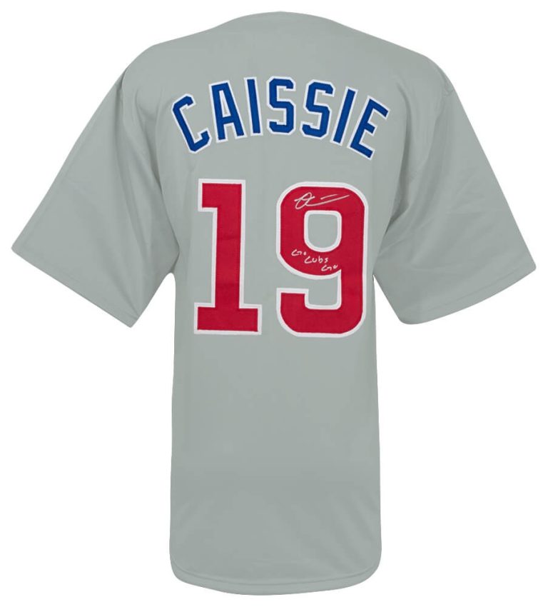 Owen Caissie Signed Grey Custom Baseball Jersey w/Go Cubs Go - (SCHWARTZ COA)