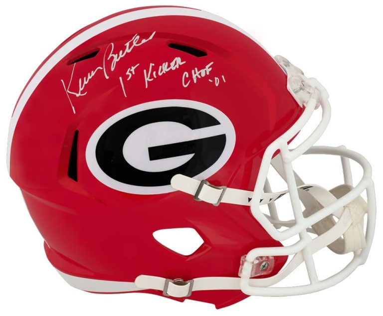 Kevin Butler Signed Georgia Riddell F/S Replica Helmet w/1st Kicker CHOF -SS COA