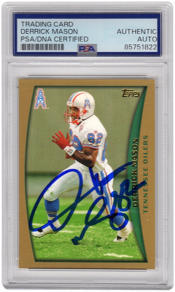 Derrick Mason Signed Oilers 1998 Topps Football Card #102 - (PSA Encapsulated)