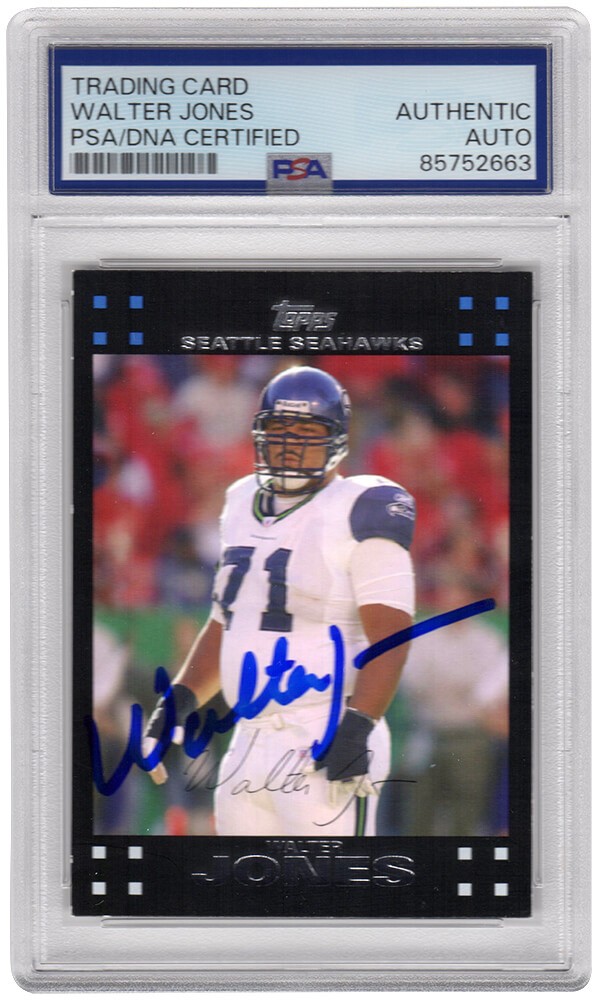 Walter Jones Signed Seahawks 2007 Topps Football Card #285 - (PSA Encapsulated)