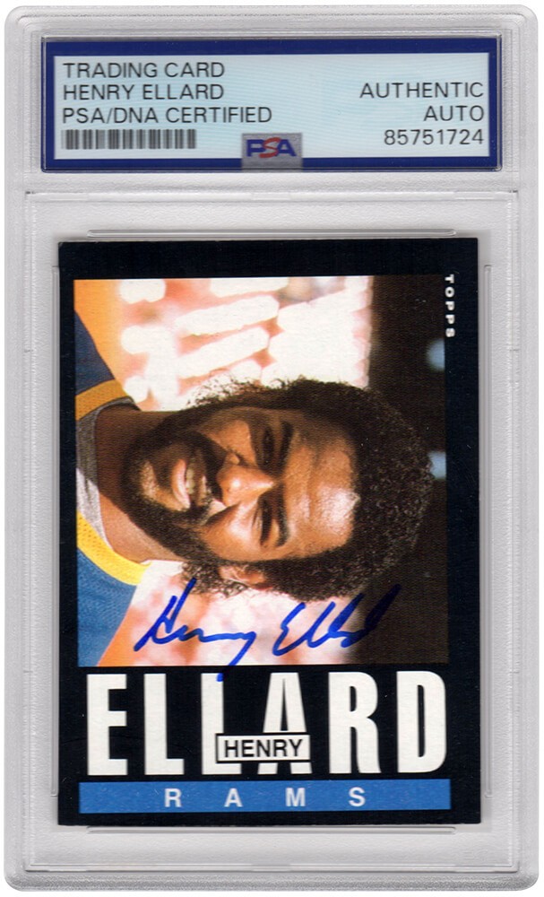 Henry Ellard Signed Rams 1985 Topps Rookie Football Trading Card #80 - (PSA/DNA)