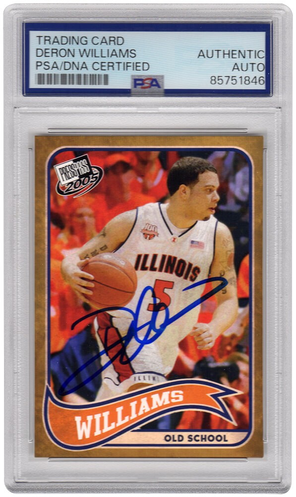 Deron Williams Signed Illinois 2005 Press Pass Old School RC Card #23 -(PSA/DNA)