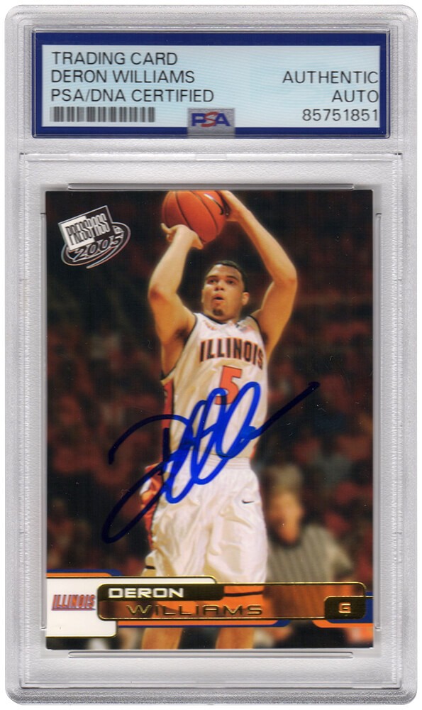 Deron Williams Signed Illinois 2005 Press Pass Gold Rookie Card #G36 - (PSA/DNA)