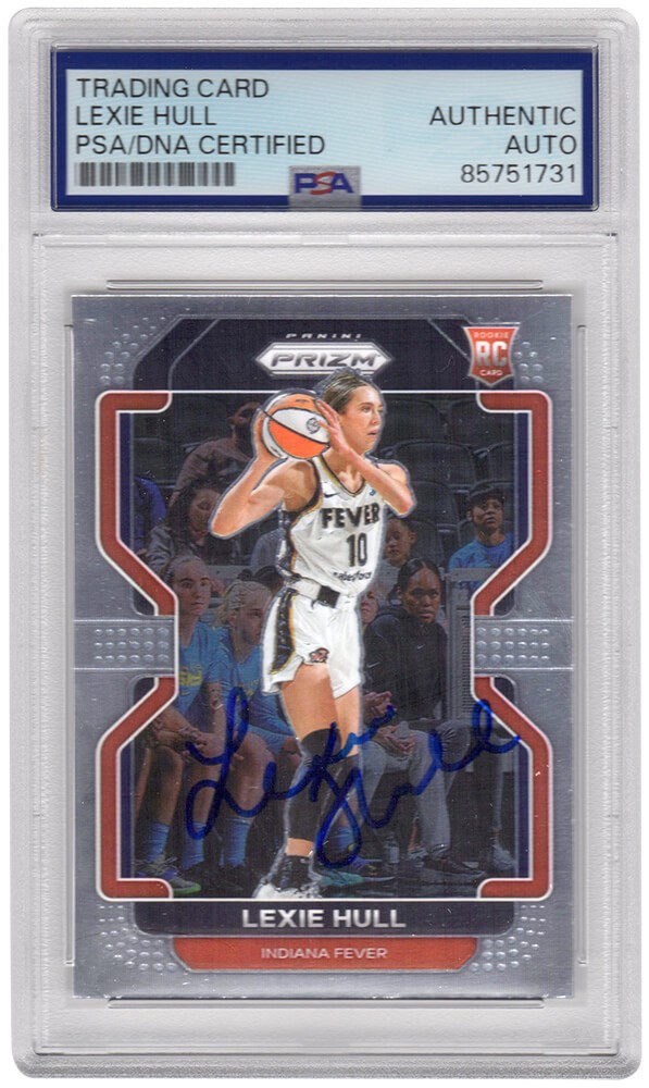Lexie Hull Signed Indiana Fever 2022 Panini Prizm WNBA Rookie Card #186 -PSA/DNA