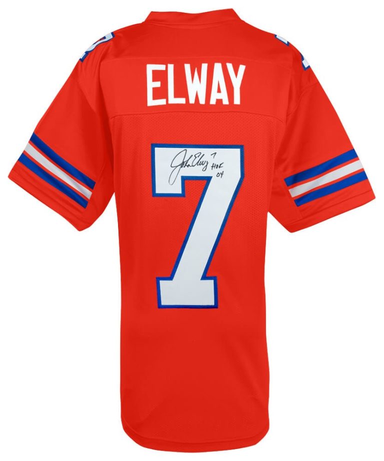 John Elway Signed Orange Crush Custom Football Jersey w/HOF'04 - (SCHWARTZ COA)