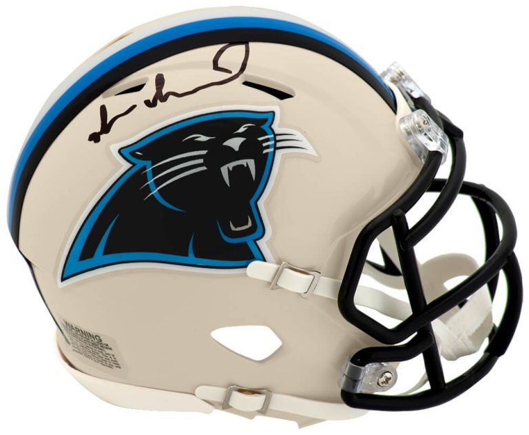 Muhsin Muhammad Signed Carolina Panthers RETRO Riddell Speed Mini Helmet -SS COA