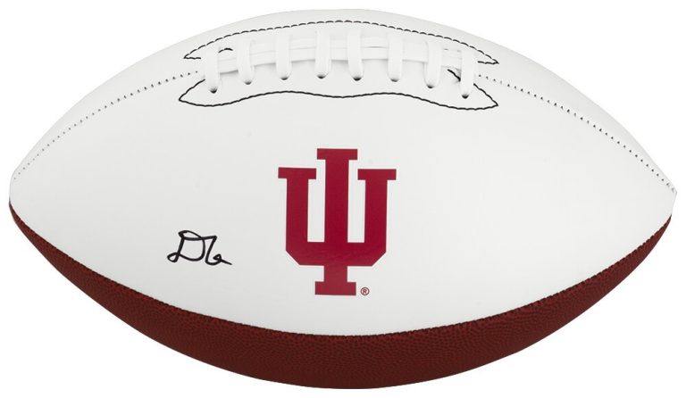 D'Angelo Ponds Signed Indiana Hoosiers Logo Brands Logo Football -(SCHWARTZ COA)