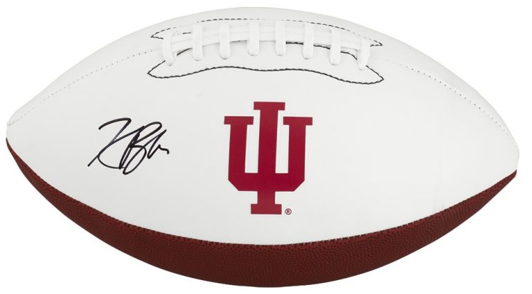 Kaelon Black Signed Indiana Hoosiers Logo Brands White Logo Football - (SS COA)
