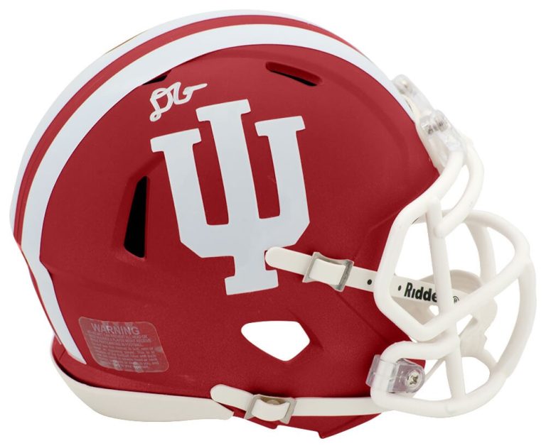 D'Angelo Ponds Signed Indiana Hoosiers Riddell Speed Mini Helmet -(SCHWARTZ COA)