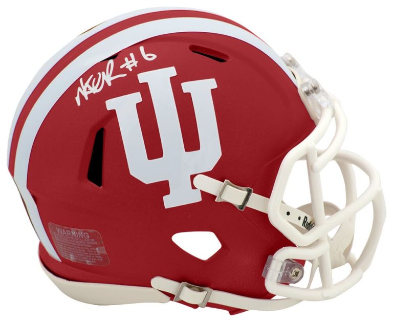 Mikail Kamara Signed Indiana Hoosiers Riddell Speed Mini Helmet - (SCHWARTZ COA)