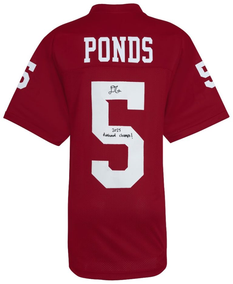 D'Angelo Ponds Signed Red Custom College Football Jersey w/2025 Champs -(SS COA)
