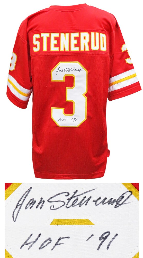 Jan Stenerud CHIEFS Signed Red Throwback Custom Football Jersey w/HOF'91 - SS