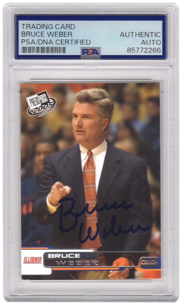 Bruce Weber Signed Illinois 2005 Press Pass Basketball Trading Card #43 -PSA/DNA