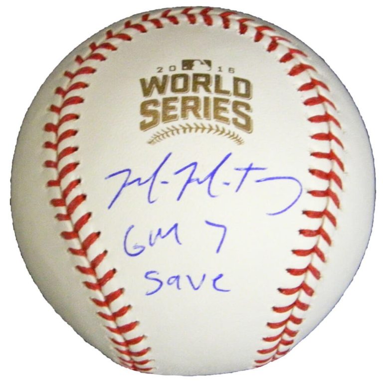 MIKE MONTGOMERY Signed Rawlings 2016 World Series Baseball w/Gm 7 Save -SCHWARTZ