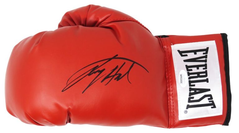 LARRY HOLMES Signed Everlast Red Boxing Glove - JSA