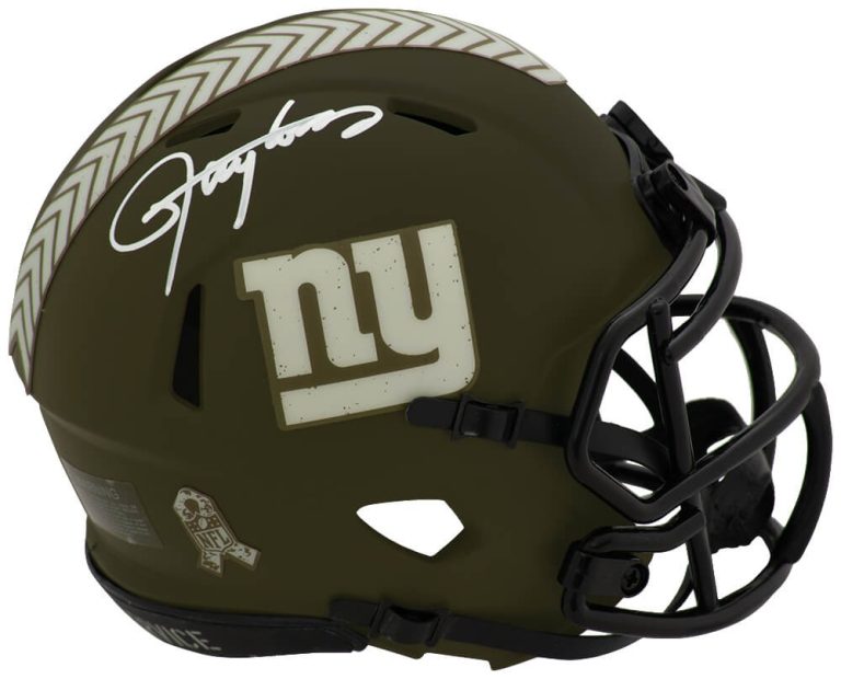 Lawrence Taylor Signed Giants SALUTE Riddell Speed Mini Helmet - (SCHWARTZ COA)