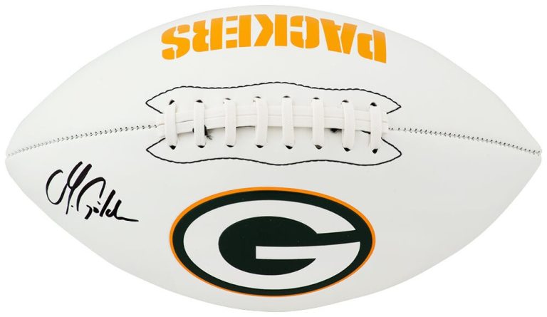 Matthew Golden Signed Green Bay Packers Franklin White Logo Football - (SCHWA...