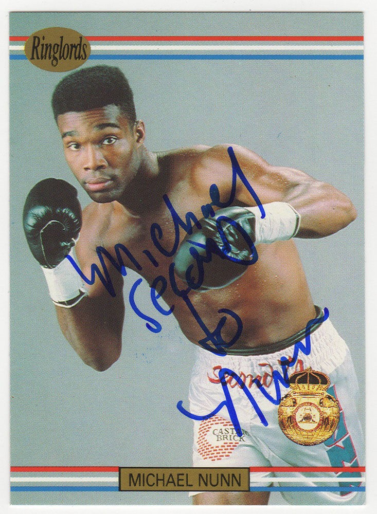 Michael 'Second To' Nunn Signed 1991 Ringlords Boxing Trading Card #24 -(SS COA)