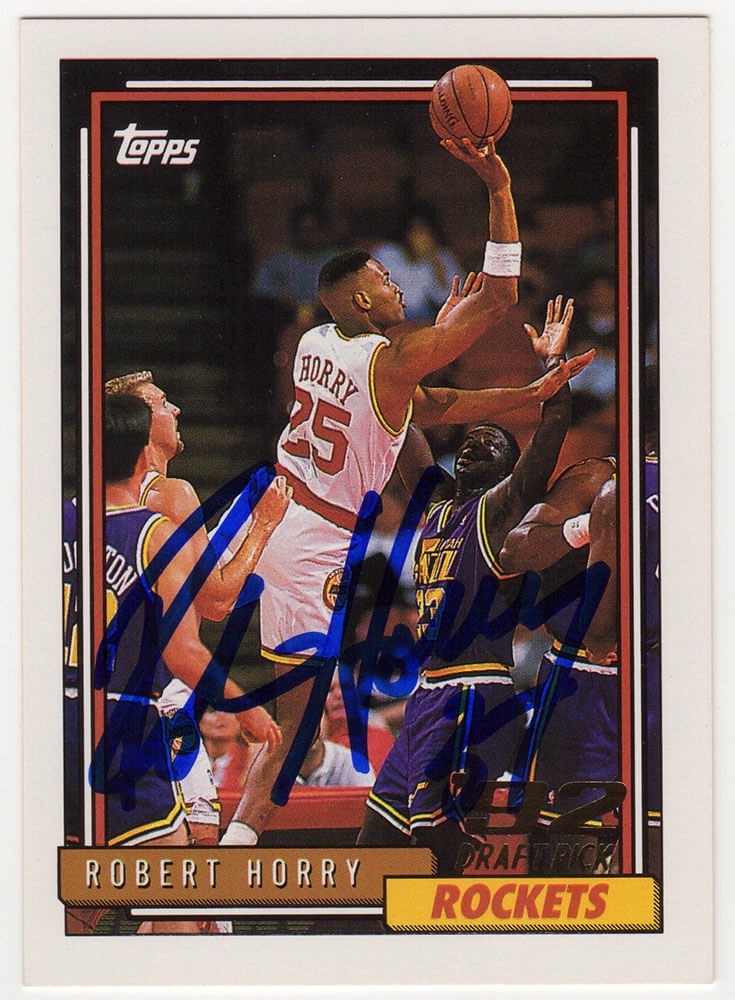 Robert Horry Signed Rockets 1992 Topps Rookie Basketball Card #308 - (SS COA)