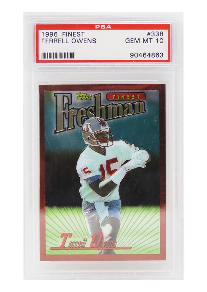 Terell Owens (SF 49ers) 1996 Topps Finest RC Rookie Card #338 - PSA 10 GEM MINT