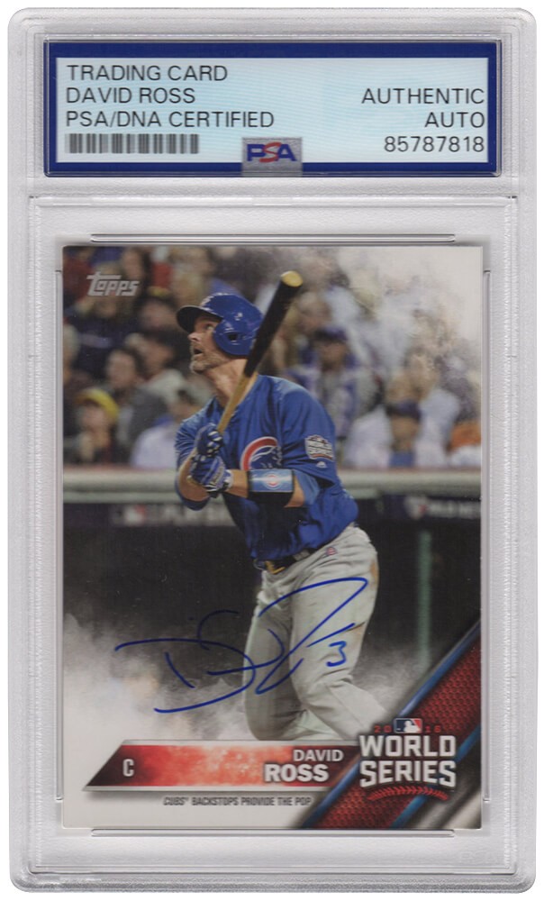 David Ross Signed Cubs 2016 Topps Now World Series Card #WS-13 - (PSA/DNA)
