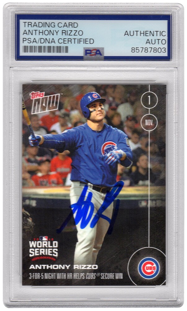Anthony Rizzo Signed 2016 Topps Now Cubs World Series Card #WS-3 - (PSA/DNA)