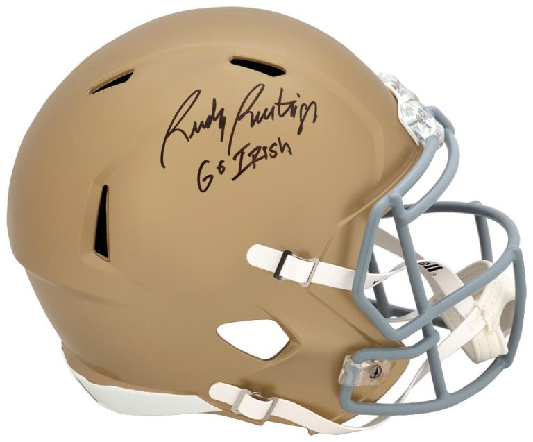 Rudy Ruettiger Signed Notre Dame Riddell F/S Replica Helmet w/Go Irish -(SS COA)