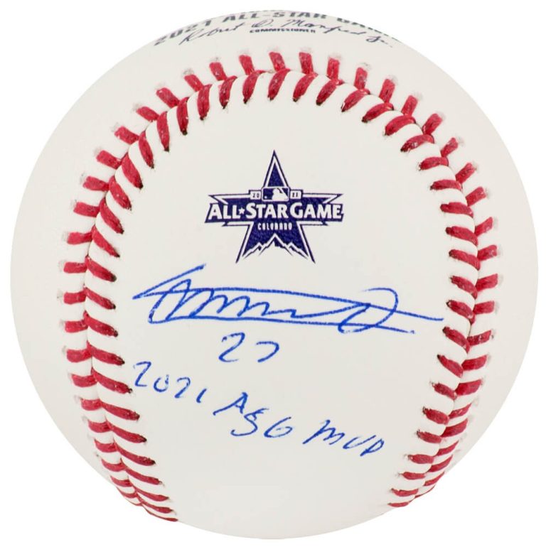 Vladimir Guerrero Jr Signed Rawlings 2021 All Star Baseball w/MVP -(BECKETT COA)
