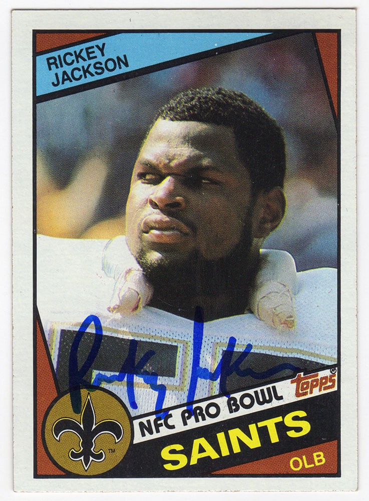 Rickey Jackson Signed Saints 1984 Topps Football Trading Card #303 - (SS COA)