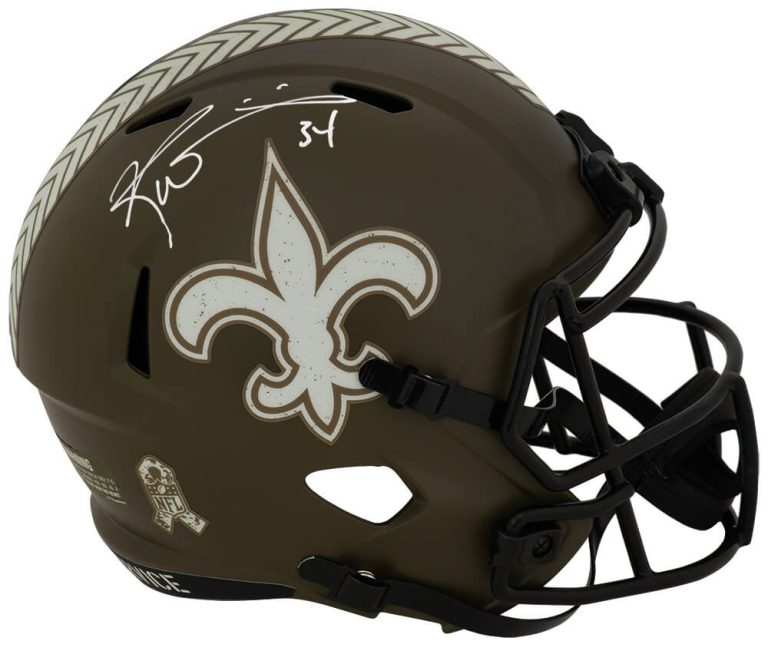 Ricky Williams Signed Saints SALUTE Riddell Full Size Speed Rep Helmet -(SS COA)