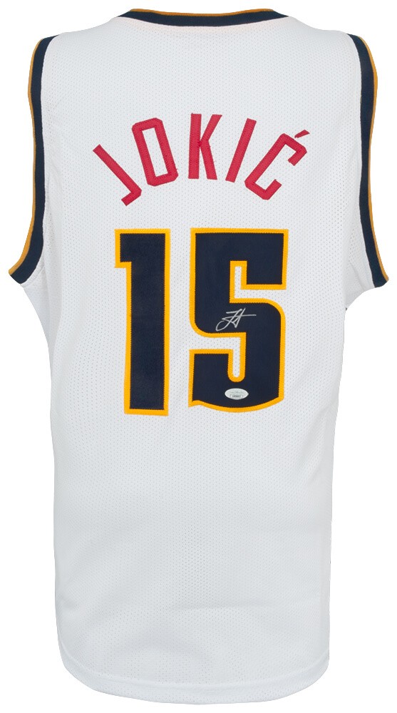 Nikola Jokic (NUGGETS) Signed White Custom Basketball Jersey - (JSA COA)