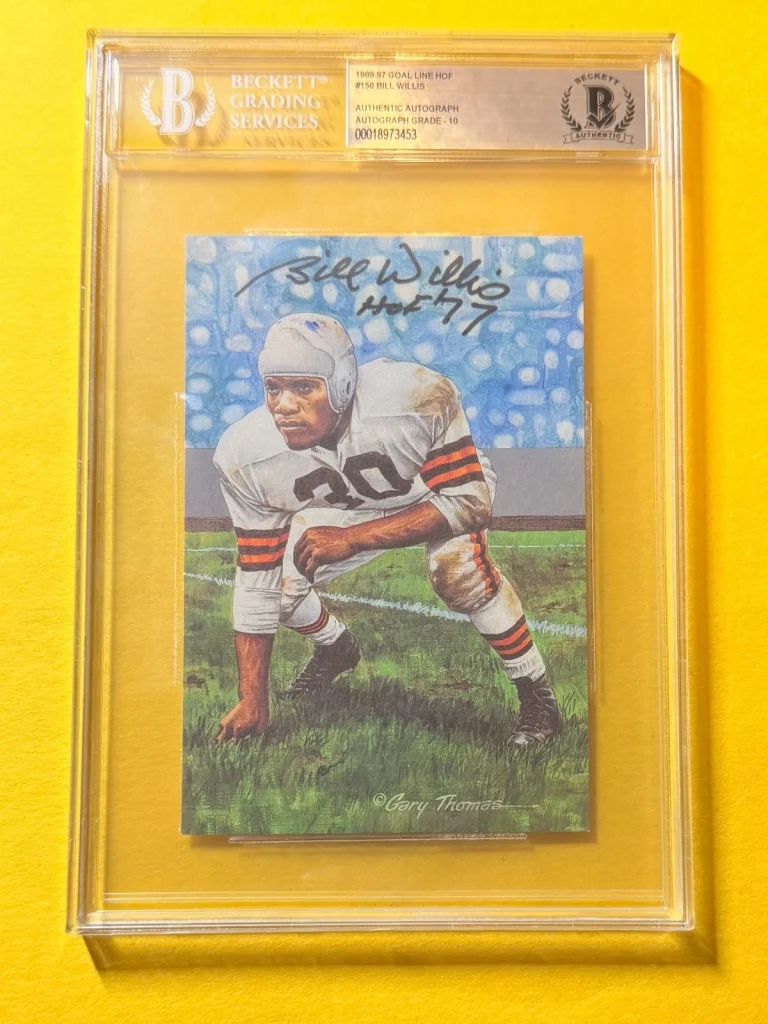 1989 GOAL LINE HOF BILL WILLIS #150 SIGNED ART BECKETT AUTHENTIC 10 