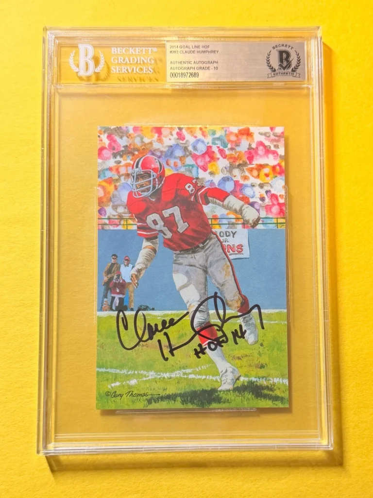 2014 GOAL LINE HOF CLAUDE HUMPHREY #283 SIGNED ART BECKETT AUTHENTIC 10 