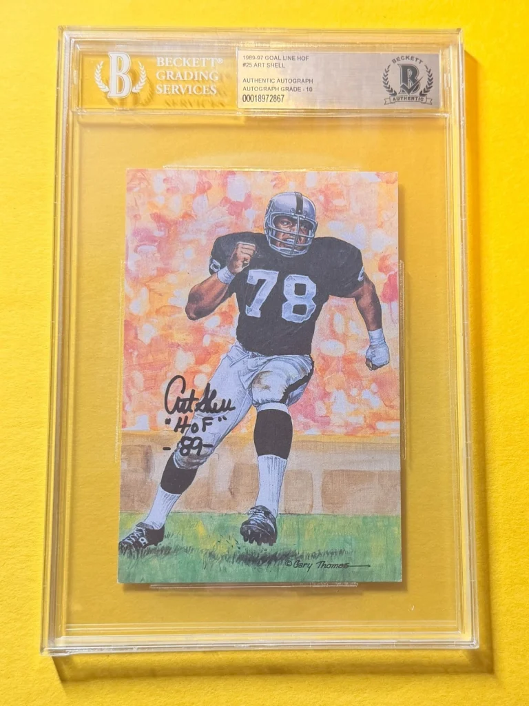 1989 GOAL LINE HOF ART SHELL #25 SIGNED ART BECKETT AUTHENTIC 10 