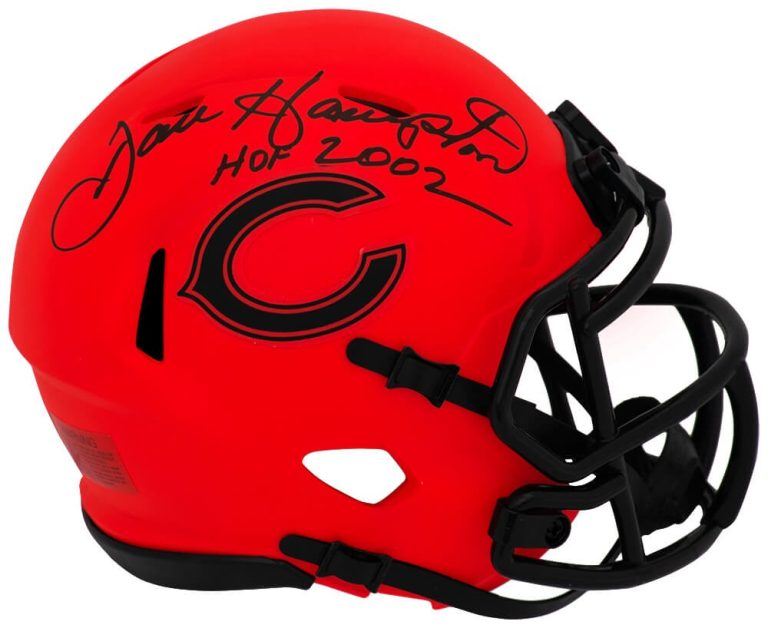 Dan Hampton Signed Bears RAVE Riddell Speed Mini Helmet w/HOF - (SCHWARTZ COA)
