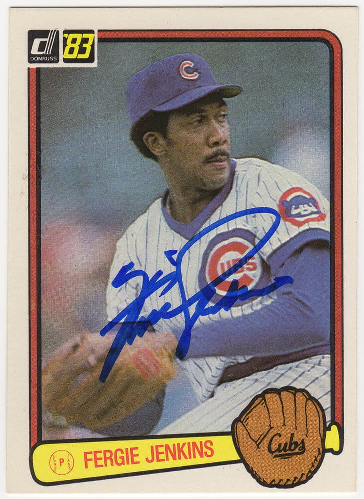 Fergie Jenkins Signed Cubs 1983 Donruss Baseball Trading Card #300 - (SS COA)
