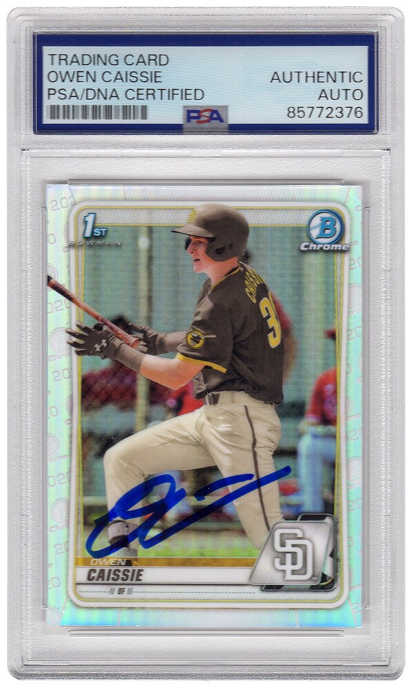 Owen Caissie Signed 2020 Bowman Draft Refractor Chrome Card #BD-49 - (PSA/DNA)