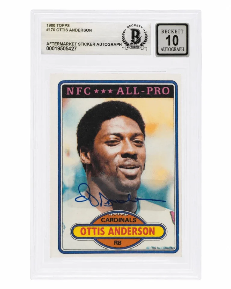 Ottis Anderson Signed 1980 Topps Rookie Card #170 - (Beckett - Auto 10 Sticker)