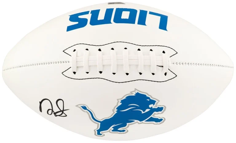 David Montgomery Signed Detroit Lions Franklin White Football - (FANATICS COA)