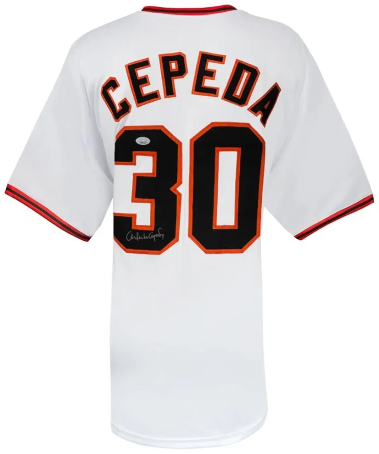 Orlando Cepeda (GIANTS) Signed White Custom Baseball Jersey - (JSA COA)