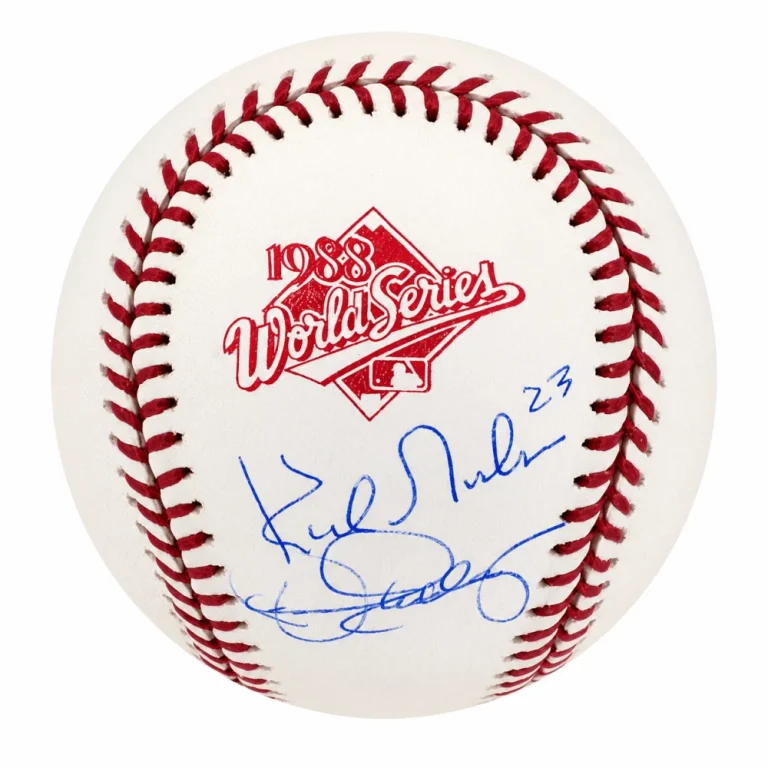 Kirk Gibson, Dennis Eckersley Signed Rawlings 1988 World Series Baseball -SS COA