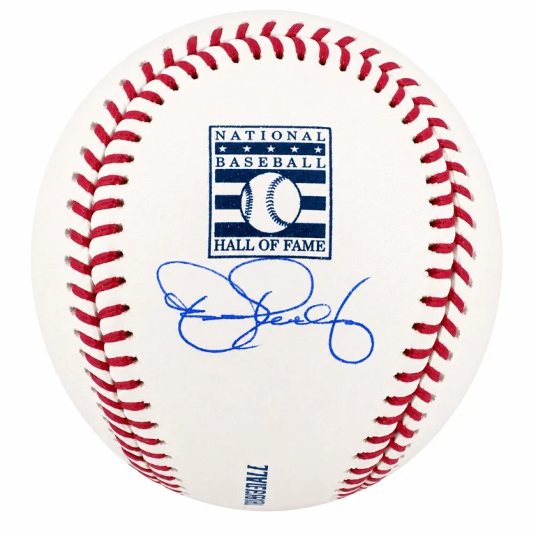 Dennis Eckerlsey Signed Rawlings Hall of Fame Logo MLB Baseball - (SCHWARTZ COA)
