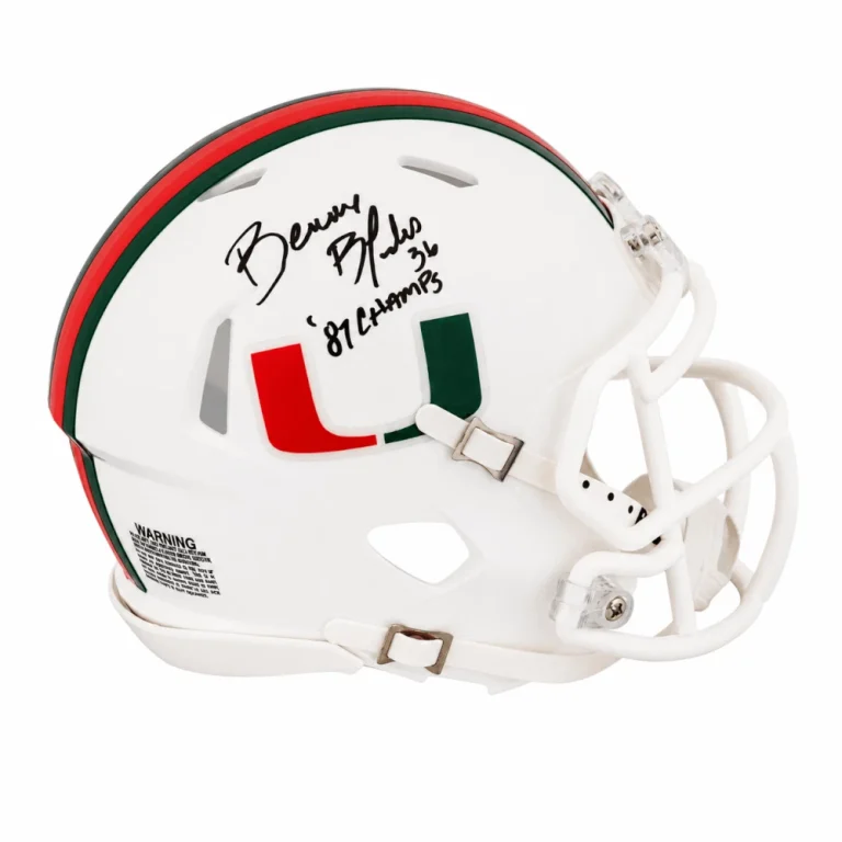 Bennie Blades Signed Miami Riddell Speed Mini Helmet w/87 Champs -(SCHWARTZ COA)