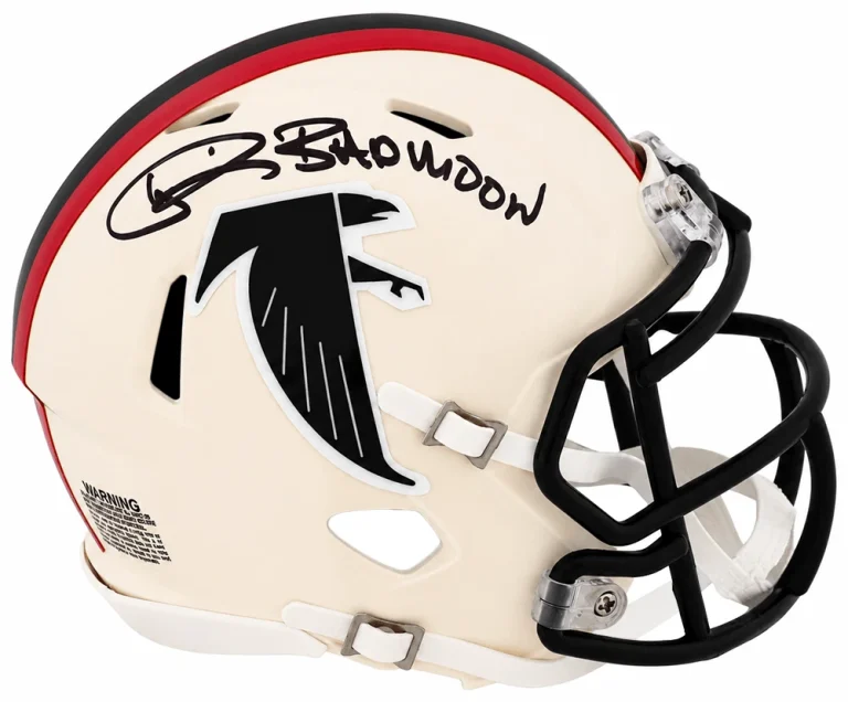 Andre Rison Signed Falcons RETRO Riddell Mini Helmet w/Bad Moon - (SCHWARTZ COA)