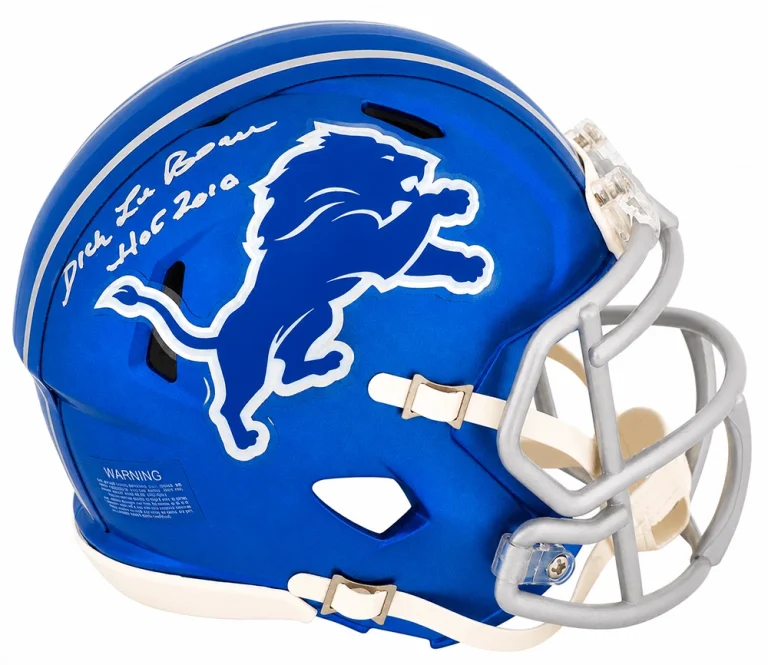 Dick LeBeau Signed Lions FLASH Riddell Speed Mini Helmet w/HOF 2010 - (SS COA)