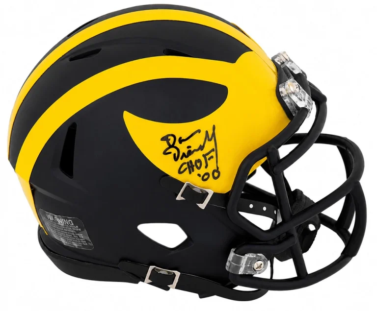 Dan Dierdorf Signed Michigan Riddell Speed Mini Helmet w/CHOF'00 -(SCHWARTZ COA)