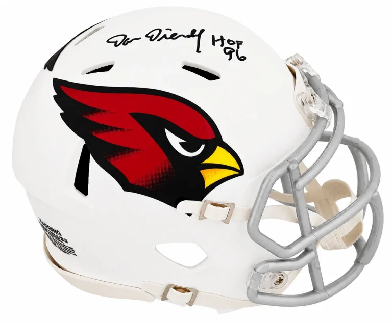 Dan Dierdorf Signed Cardinals Riddell Speed Mini Helmet w/HOF'96 -(SCHWARTZ COA)