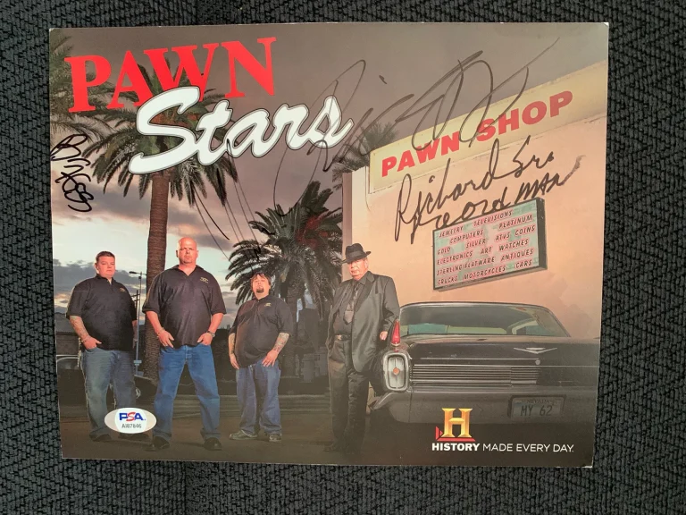 Pawn Stars Signed 8 X 10 Picture Rick Richard Corey Harrison Chumlee PSA LOA COA