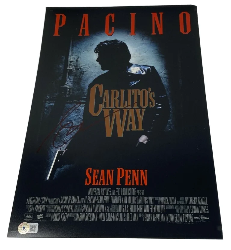 Sean Penn Signed Autographed Carlito's Way 11x17 Movie Poster Photo Beckett COA